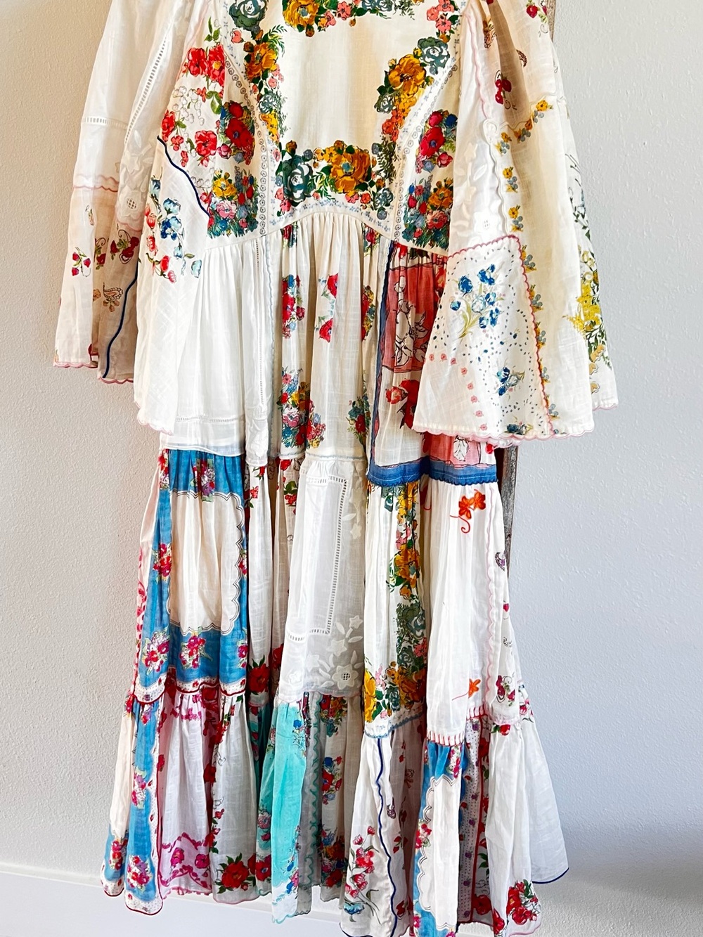 Zimmermann White Multi-Color Floral Tiered Maxi Dress